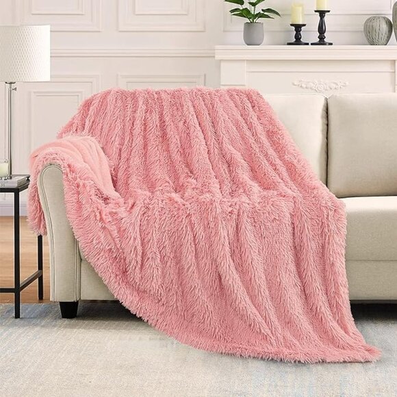 TOONOW Extra Soft Fuzzy Faux Fur Blanket Queen Size 78"x90", Reversible … - Picture 10 of 16